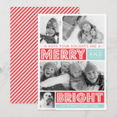 Frische, fröhliche und helle Fotokarte Feiertagskarte (Vorne/Hinten)