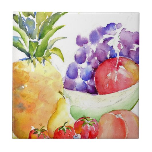 Frische Frucht in den Aquarellen Fliese (Vorderseite)