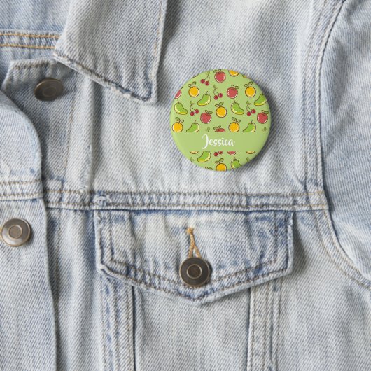 Frische Früchte im Sommer, grüne Muster Button (Beispiel)