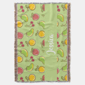 Frische Früchte im Sommer, grüne Muster Decke (Vorderseite Vertikal)