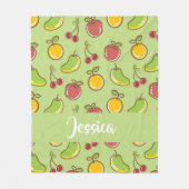 Frische Früchte im Sommer, grüne Muster Fleecedecke (Vorderseite)