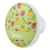 Frische Früchte im Sommer, grüne Muster Keramikknauf (Rechts)