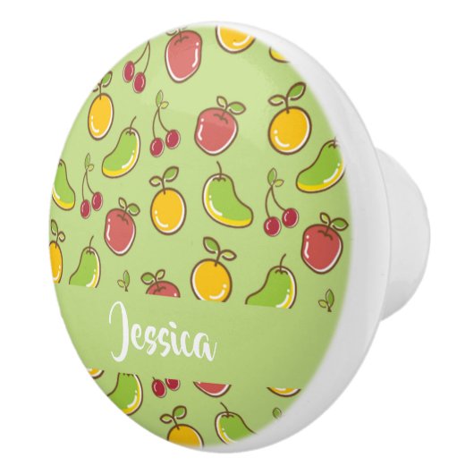 Frische Früchte im Sommer, grüne Muster Keramikknauf (Rechts)
