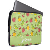 Frische Früchte im Sommer, grüne Muster Laptopschutzhülle (Vorne Rechts)