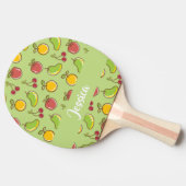 Frische Früchte im Sommer, grüne Muster Tischtennis Schläger (Seitenansicht)