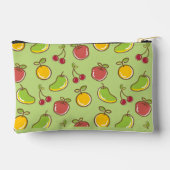 Frische Früchte im Sommer, grüne Muster Zubehörtasche (Rückseite)