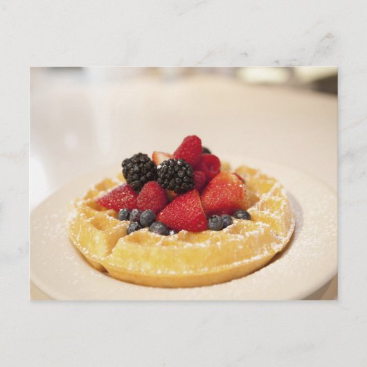 Frische Fruchtwaffel Postkarte (Vorderseite)