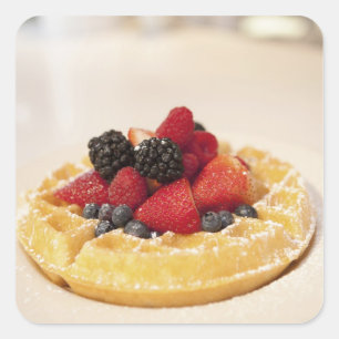Frische Fruchtwaffel Quadratischer Aufkleber