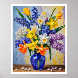 Frische Frühlingsblumen Arrangement Art Poster