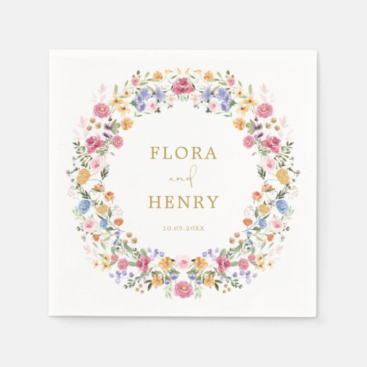 Frische Frühlingshitze Wildblume Gartengarten Serviette (Vorderseite)