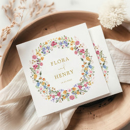 Frische Frühlingshitze Wildblume Gartengarten Serviette