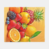 Frische Fülle: Lebendiges Frucht-Erntedesign Fleecedecke (Vorderseite (Horizontal))