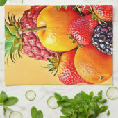 Frische Fülle: Lebendiges Frucht Erntes Design Geschirrtuch (Gefaltet)