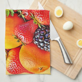 Frische Fülle: Lebendiges Frucht Erntes Design Geschirrtuch (Viertel Falte)