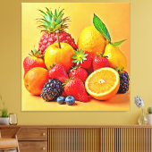 Frische Fülle: Lebendiges Frucht Erntes Design Leinwanddruck (Insitu (Wohnzimmer))
