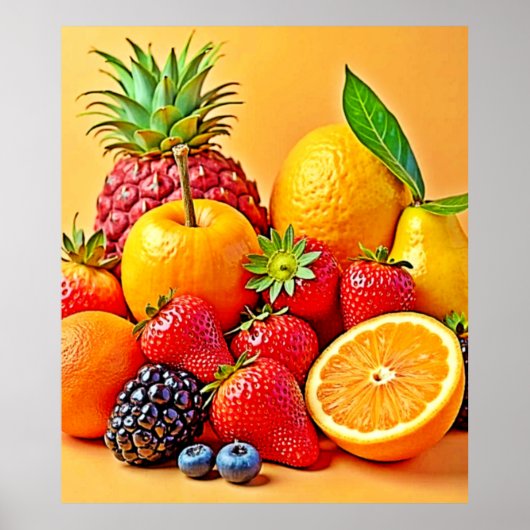 Frische Fülle: Lebendiges Frucht Erntes Design Poster (Vorne)