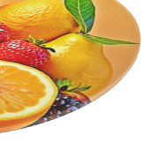 Frische Fülle: Lebendiges Frucht Erntes Design Schneidebrett (Ecke)