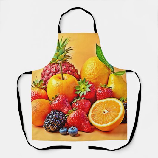 Frische Fülle: Lebendiges Frucht Erntes Design Schürze (Vorderseite)