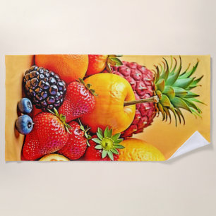 Frische Fülle: Lebendiges Frucht Erntes Design Strandtuch