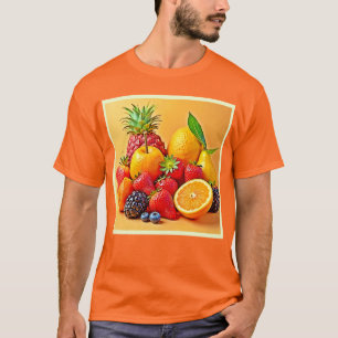 Frische Fülle: Lebendiges Frucht Erntes Design T-Shirt