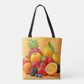 Frische Fülle: Lebendiges Frucht Erntes Design  Tasche (Rückseite)