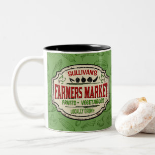 Frische Gartengestaltung ADD NAME Lokal angebaute  Zweifarbige Tasse