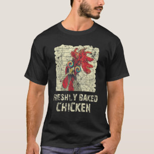 Frische gebackene Hühner Schwarz und Weiß T-Shirt