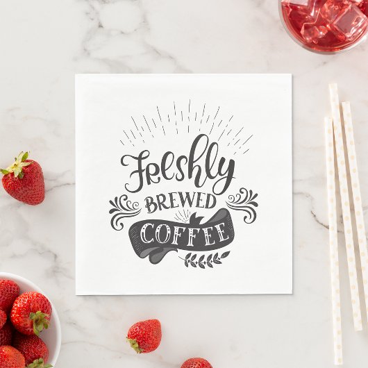 Frische gebrühte Kaffee Serviette