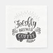 Frische gebrühte Kaffee Serviette (Vorderseite)