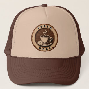 Frische gebrühte Kaffee Vintage  Truckerkappe