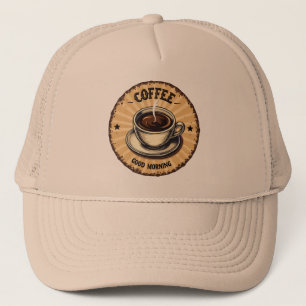 Frische gebrühte Kaffee Vintage  Truckerkappe