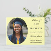 Frische Gelbe Elegantes Foto Einladung (Stehend Vorderseite)