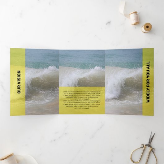 Frische gelbe moderne Transparenz Dreifach Gefaltete Karte (Innenseite)