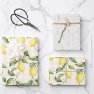 Frische gelbe Zitronen Brautparty Geschenkpapier Set