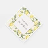 Frische gelbe Zitronen Brautparty Serviette (Ecke)