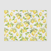 Frische gelbe Zitronen, grün Blätter Seidenpapier (Vorderseite)