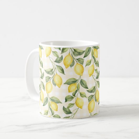 Frische gelbe Zitronen Kaffeetasse (Vorderseite Links)