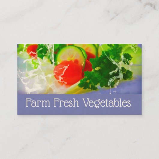 Frische Gemüse, Bio Gartenbau Visitenkarte (Rückseite)