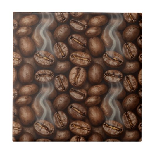 Frische geröstete Kaffeebohnen-Dampf-Aroma Fliese (Vorderseite)