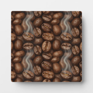 Frische geröstete Kaffeebohnen-Dampf-Aroma Fotoplatte