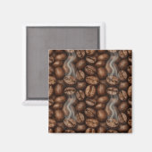 Frische geröstete Kaffeebohnen-Dampf-Aroma Magnet (Vorderseite/Rückseite)