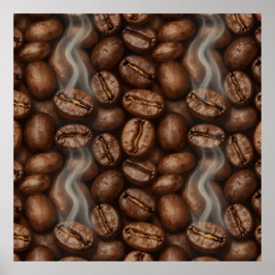 Frische geröstete Kaffeebohnen-Dampf-Aroma Poster
