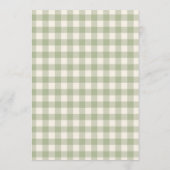 Frische Gingham-Hochzeitsdusche vom Markt Einladung (Rückseite)