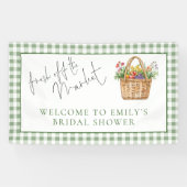 Frische Gingham-Willkommens-Hochzeitsdusche vom Ma Banner (Horizontal)