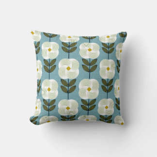 Frische Glamour-Blume - weiß und blau Kissen