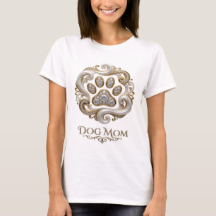 Frische Gold DOG MOM Druck T-Shirt