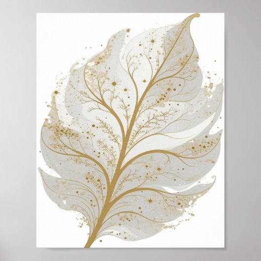 Frische Gold-GLOWING LEAF-Textdesign Poster (Vorne)