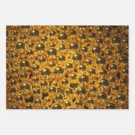 Frische goldene Weihnachtsbälle verpacken Papier! Geschenkpapier Set