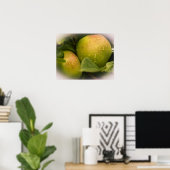 Frische grüne Äpfel mit fehlender Grenze Poster (Heimbüro)