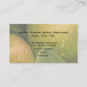 Frische grüne Äpfel mit fehlender Grenze Visitenkarte (Rückseite)